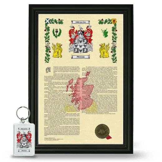 Piterson Framed Armorial History and Keychain - Black