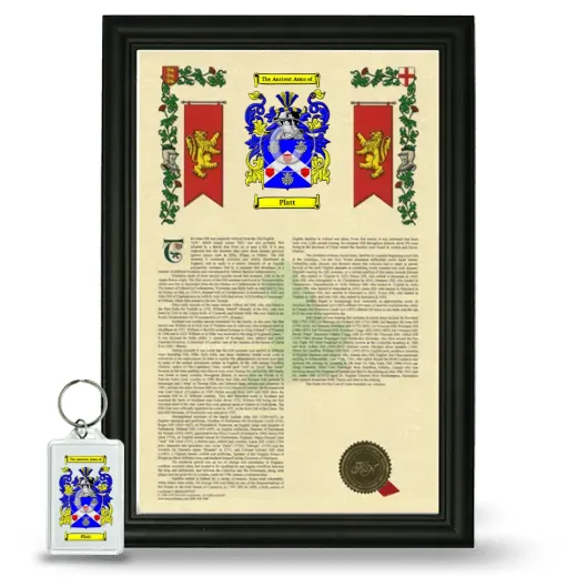 Platt Framed Armorial History and Keychain - Black
