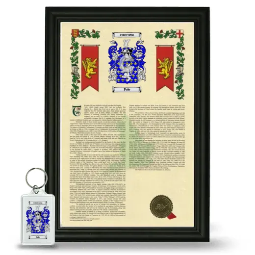 Pole Framed Armorial History and Keychain - Black