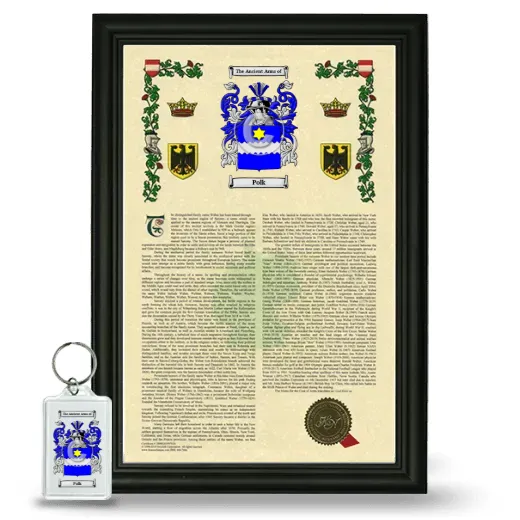 Polk Framed Armorial History and Keychain - Black