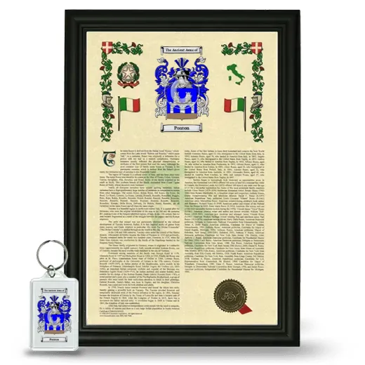 Ponton Framed Armorial History and Keychain - Black
