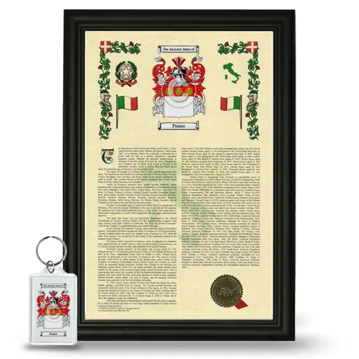 Ponzo Framed Armorial History and Keychain - Black