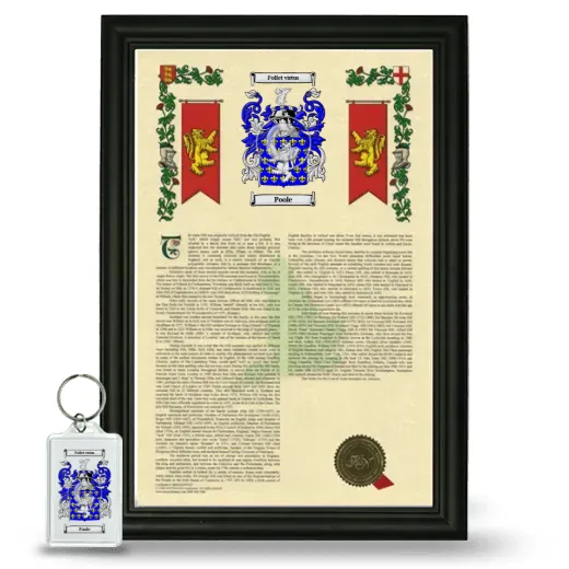 Poole Framed Armorial History and Keychain - Black