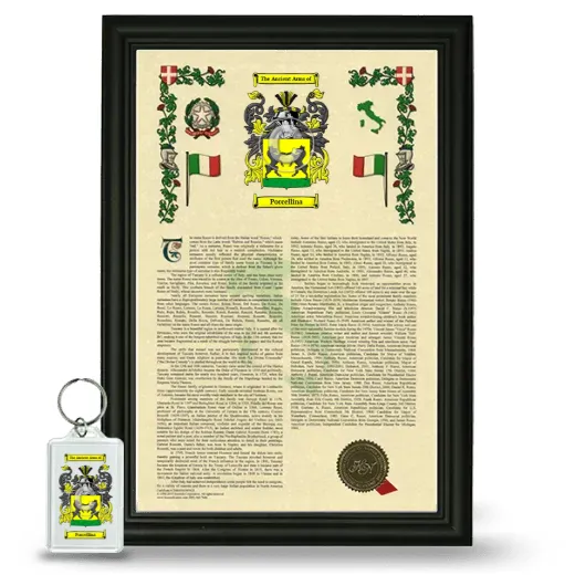 Porcellina Framed Armorial History and Keychain - Black