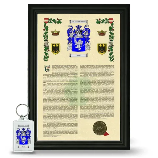 Post Framed Armorial History and Keychain - Black