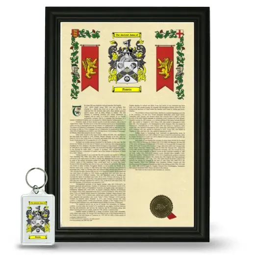 Preets Framed Armorial History and Keychain - Black