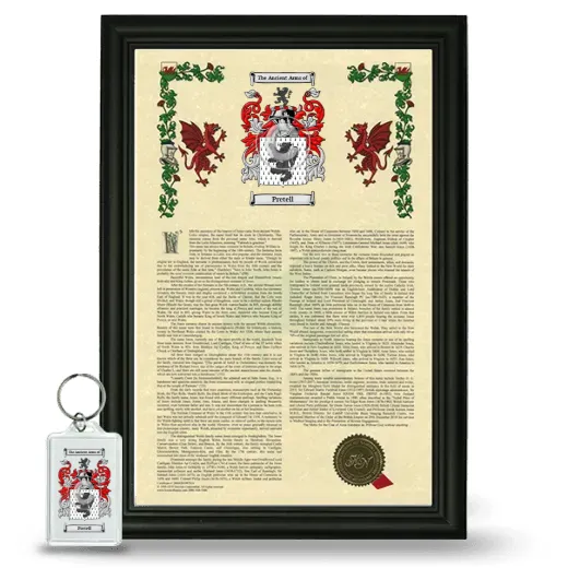 Pretell Framed Armorial History and Keychain - Black
