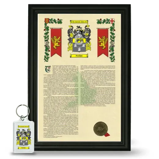 Prether Framed Armorial History and Keychain - Black