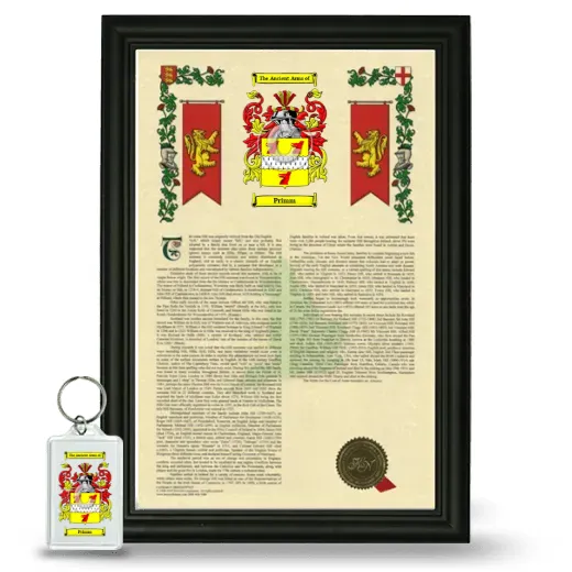 Primm Framed Armorial History and Keychain - Black