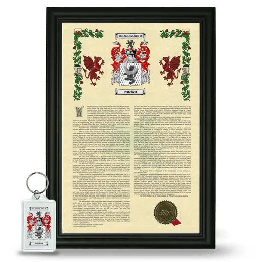 Pritchert Framed Armorial History and Keychain - Black