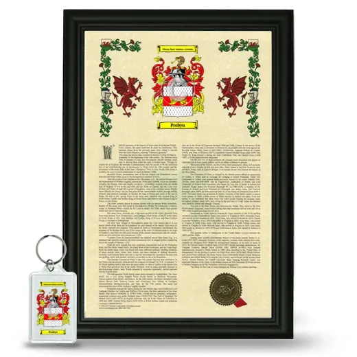 Probyn Framed Armorial History and Keychain - Black