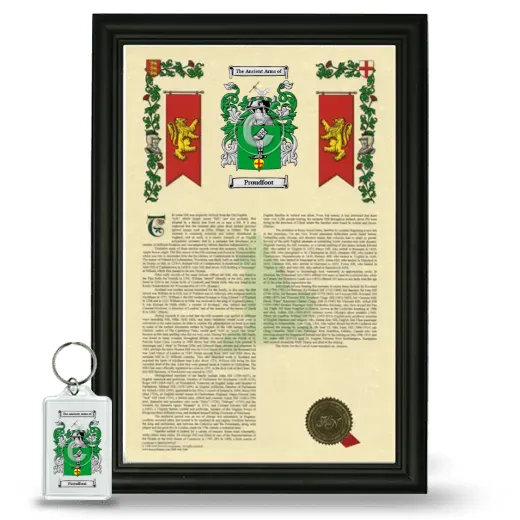 Proudfoot Framed Armorial History and Keychain - Black