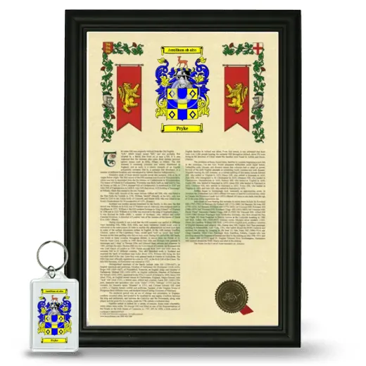 Pryke Framed Armorial History and Keychain - Black