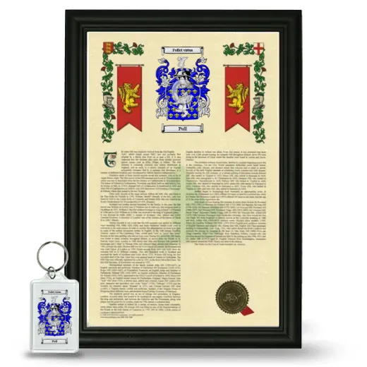 Pull Framed Armorial History and Keychain - Black