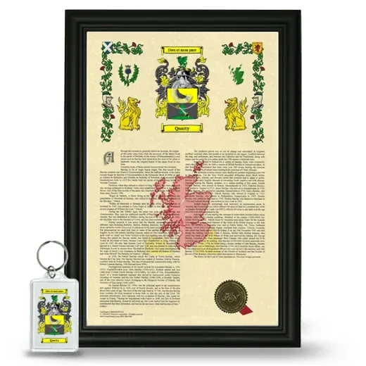 Quarty Framed Armorial History and Keychain - Black