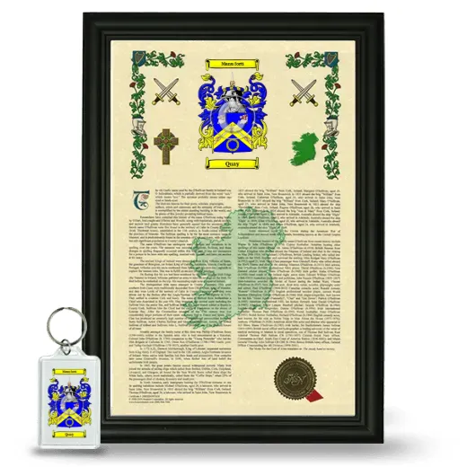 Quay Framed Armorial History and Keychain - Black
