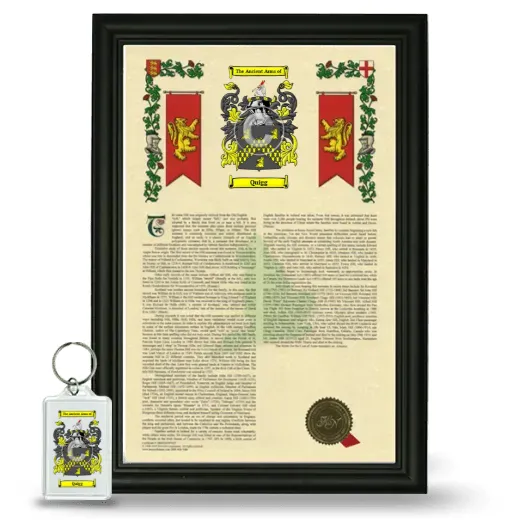 Quigg Framed Armorial History and Keychain - Black