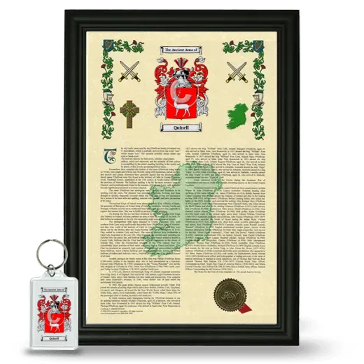 Quinell Framed Armorial History and Keychain - Black