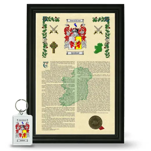Quinland Framed Armorial History and Keychain - Black