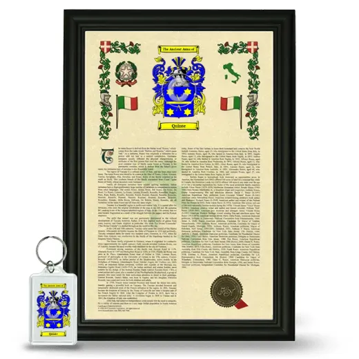 Quinte Framed Armorial History and Keychain - Black