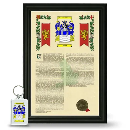 Raina Framed Armorial History and Keychain - Black