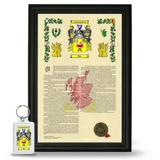 Ras Framed Armorial History and Keychain - Black