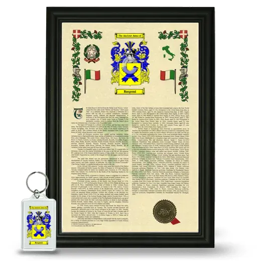 Rasponi Framed Armorial History and Keychain - Black