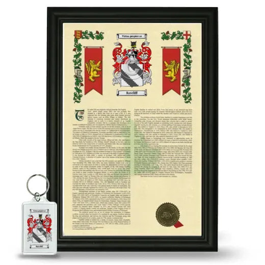 Ratcliff Framed Armorial History and Keychain - Black