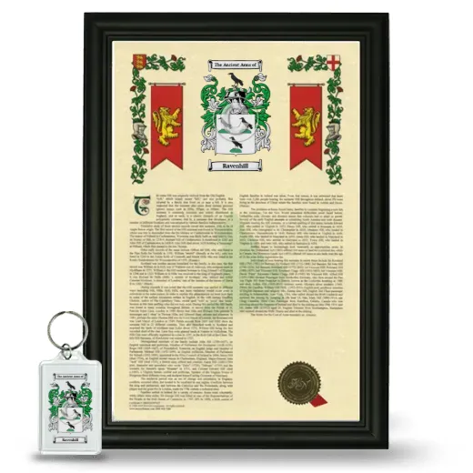 Ravenhill Framed Armorial History and Keychain - Black