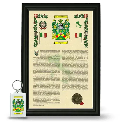 Regazzi Framed Armorial History and Keychain - Black