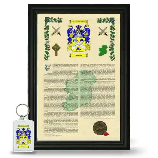 Reman Framed Armorial History and Keychain - Black