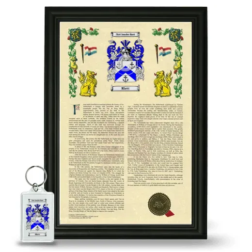 Rhett Framed Armorial History and Keychain - Black