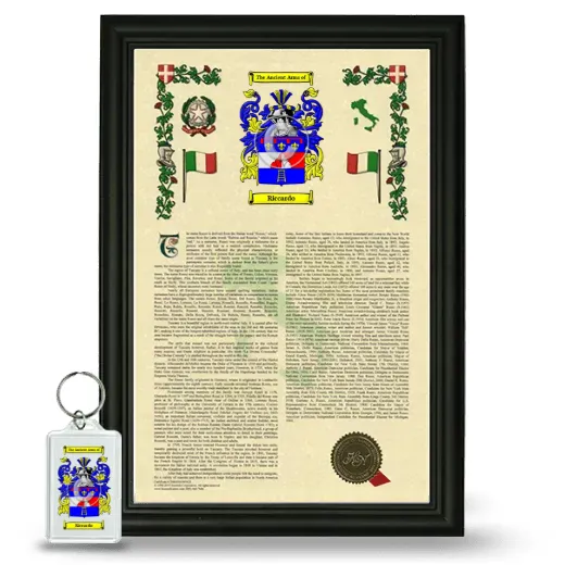 Riccardo Framed Armorial History and Keychain - Black