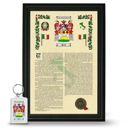 Riccio Framed Armorial History and Keychain - Black