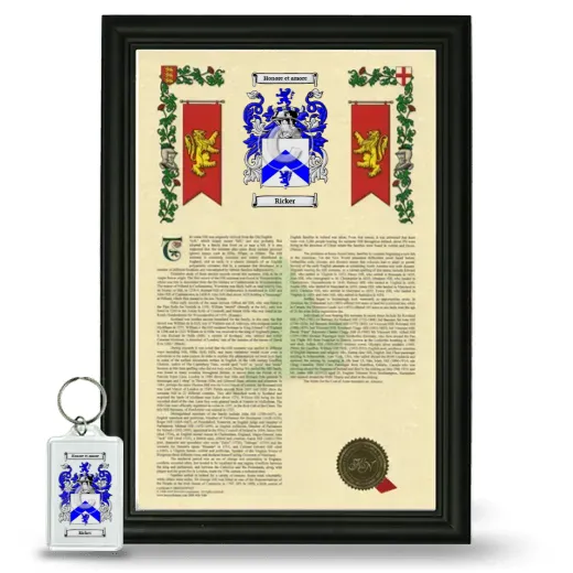 Ricker Framed Armorial History and Keychain - Black