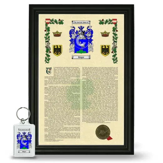 Rieger Framed Armorial History and Keychain - Black