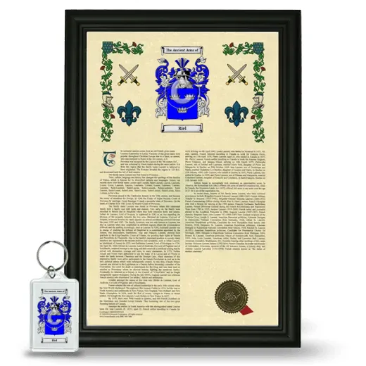 Riel Framed Armorial History and Keychain - Black