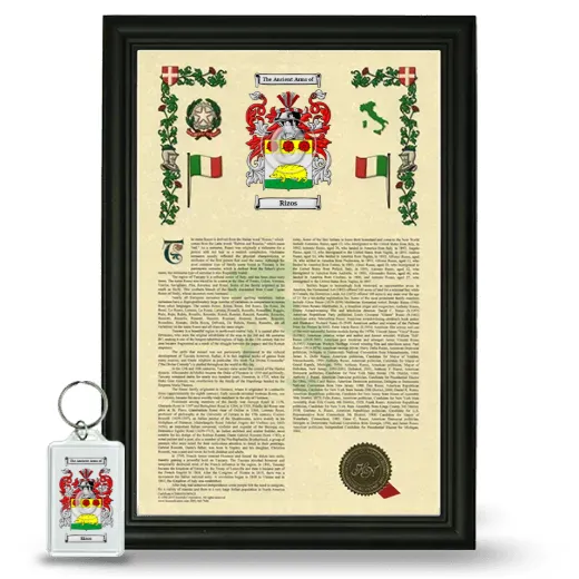 Rizos Framed Armorial History and Keychain - Black