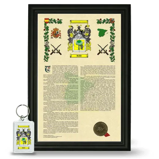Roble Framed Armorial History and Keychain - Black