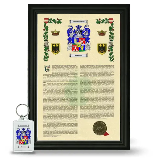 Roesner Framed Armorial History and Keychain - Black