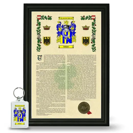 Rohner Framed Armorial History and Keychain - Black