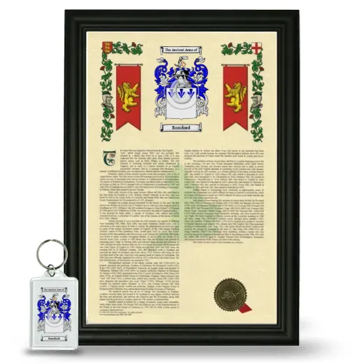 Romford Framed Armorial History and Keychain - Black