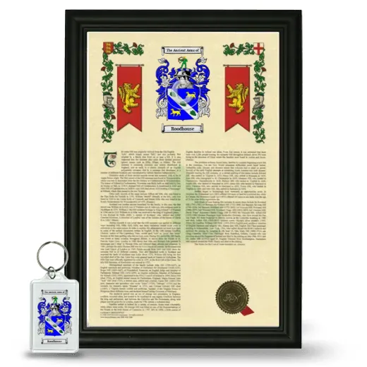 Roodhouse Framed Armorial History and Keychain - Black