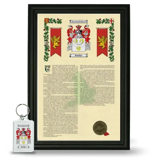 Roselyn Framed Armorial History and Keychain - Black