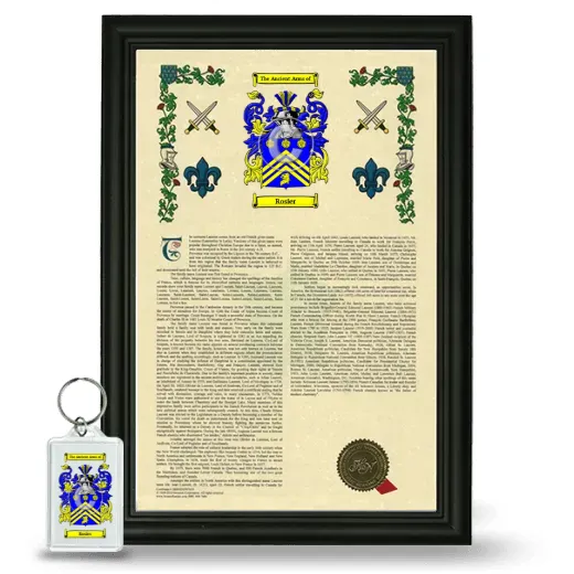 Rosier Framed Armorial History and Keychain - Black