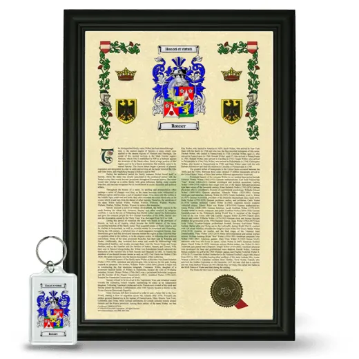 Rosner Framed Armorial History and Keychain - Black