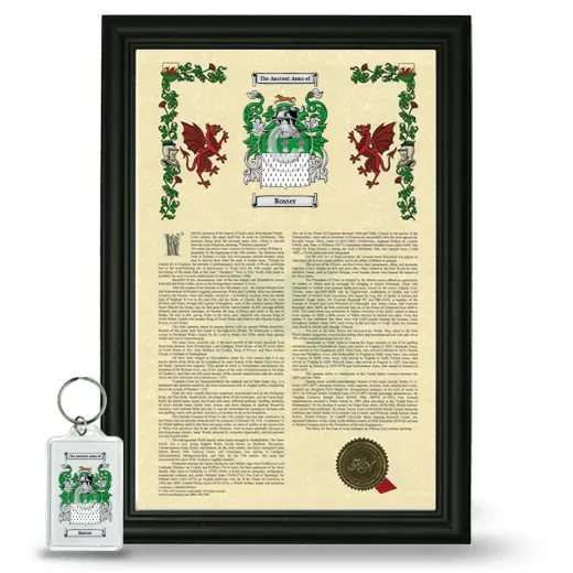Rosser Framed Armorial History and Keychain - Black