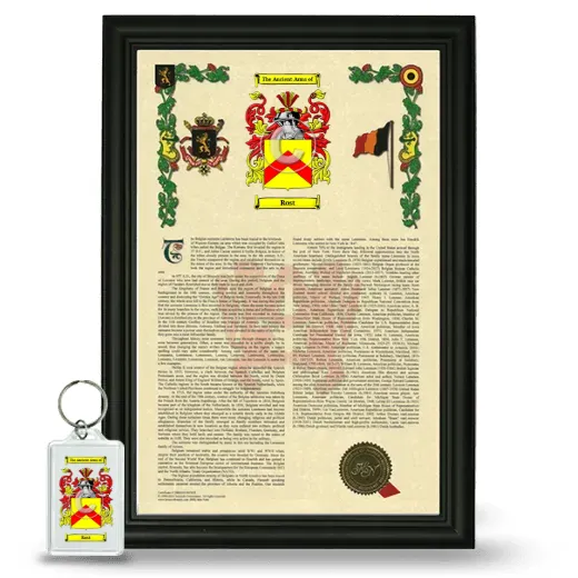 Rost Framed Armorial History and Keychain - Black