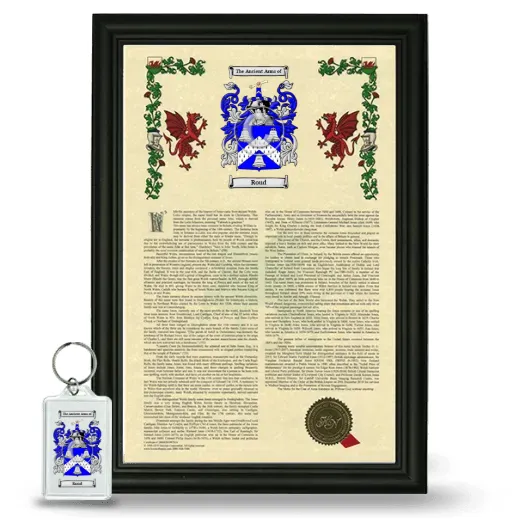 Roud Framed Armorial History and Keychain - Black