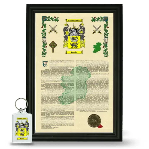 Rourke Framed Armorial History and Keychain - Black